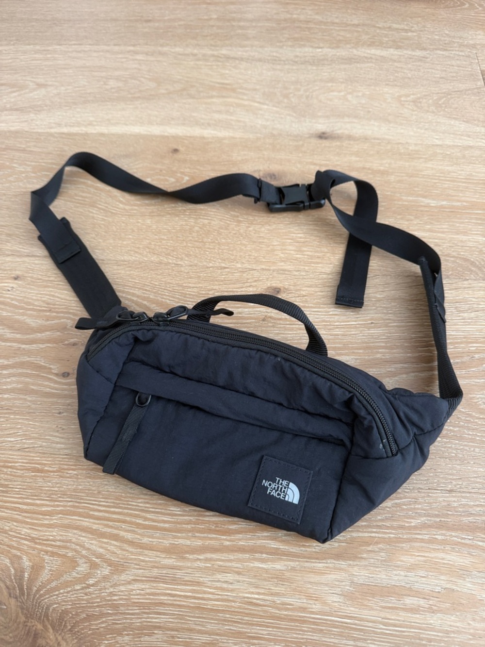 The North Face Black Belt Bag with Front Zip Pocket